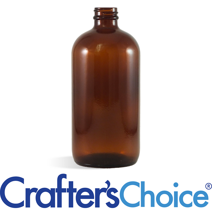 16 oz Amber Glass Boston Round Bottle - 28/400