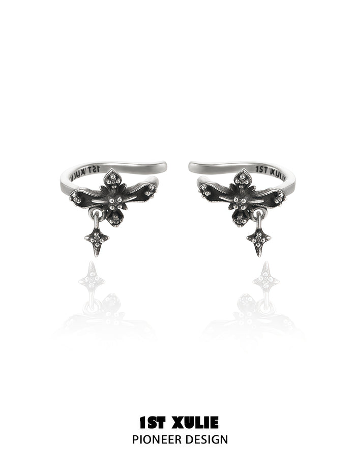 1STXULIE Superior Niche Iris Collection Gothic Retro Clip-on Earring T5887