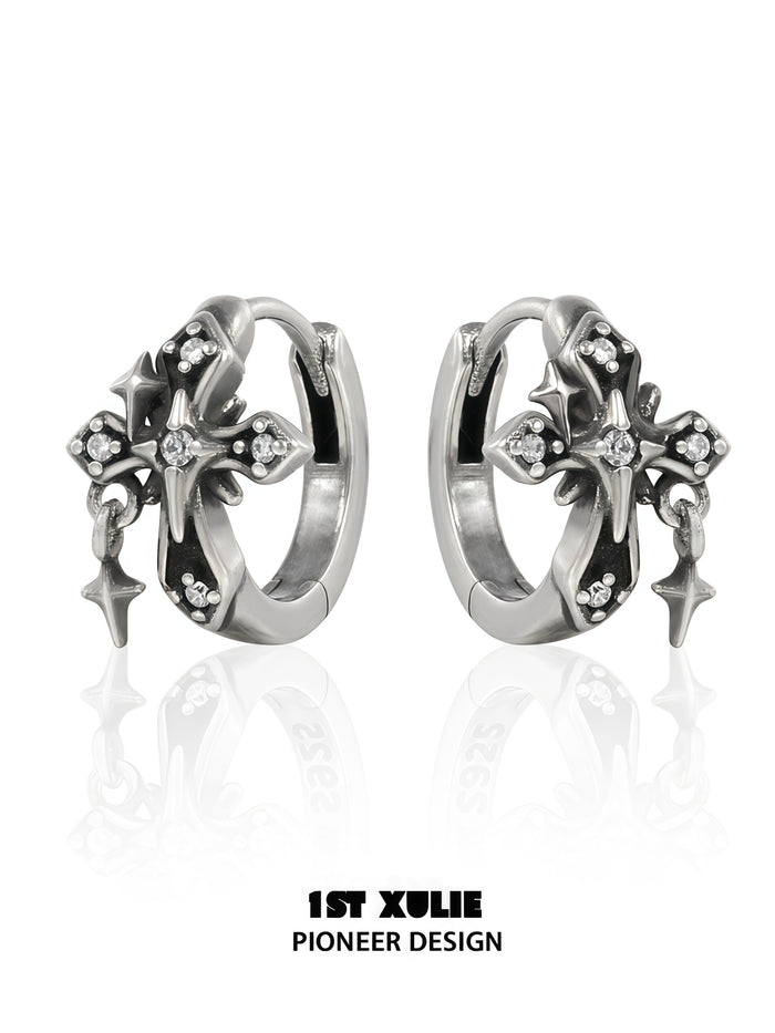 1STXULIE Superior Niche Iris Collection Retro Hinged Hoop Earring T5888