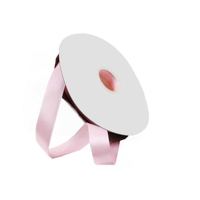 25mm Satin Double Faced Woven Edge Ribbon - Pearl Pink
