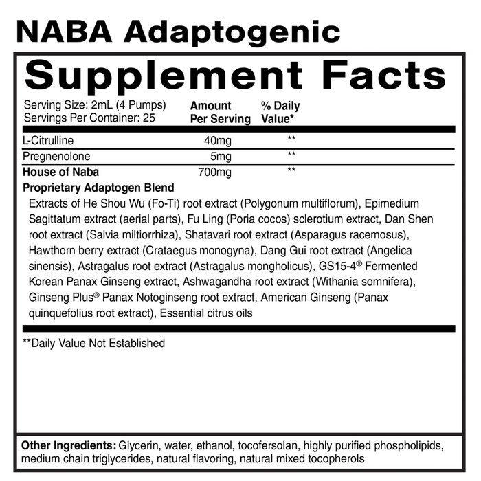 Adaptogenic Reserve Blend by Quicksilver Scientific ingredients