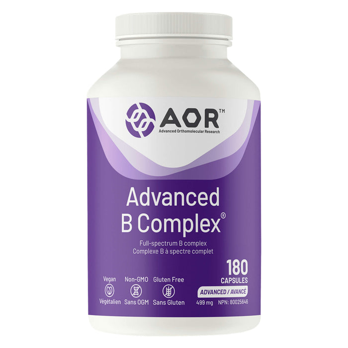 Bottle of AOR Advanced B Complex 499mg 180 Veg-Caps