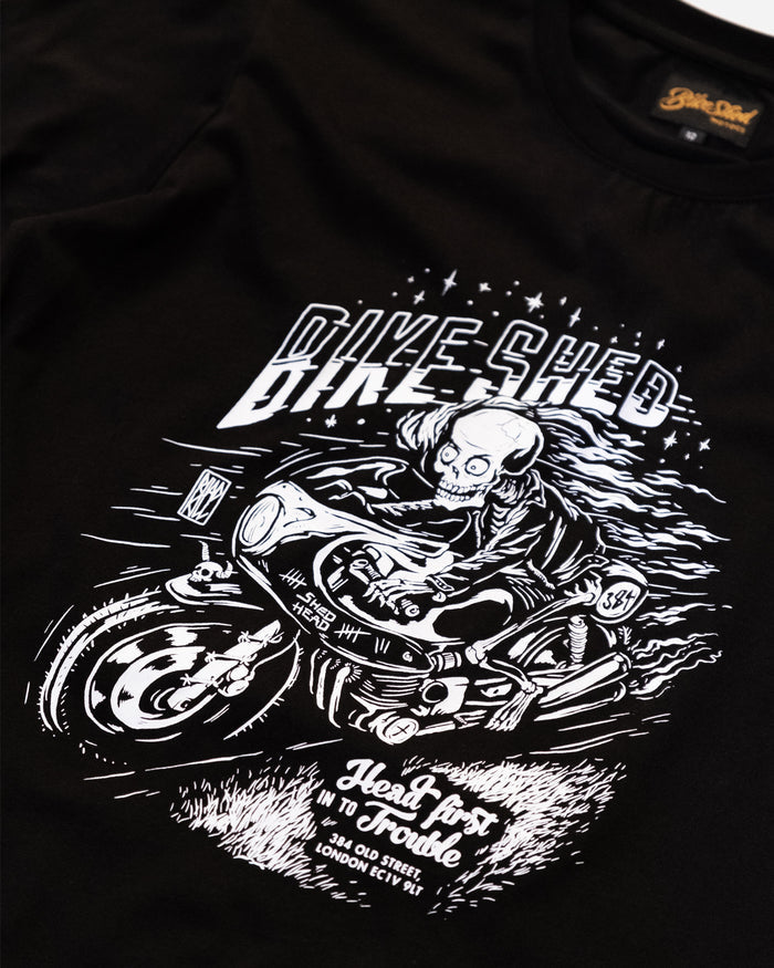 BSMC Women's Shed Head T-Shirt - Black studio image front close up
