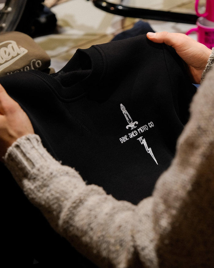 BSMC Zeus Embroidered Motorcycle Sweatshirt - Black