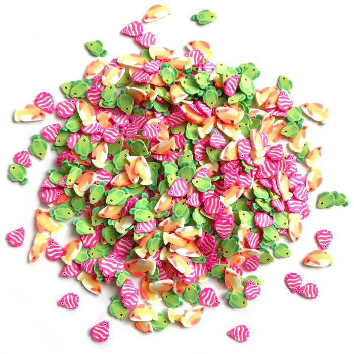 Buttons Galore - Sprinkletz Embellishments - 12g - Fish Tank. Tiny polymer clay embellishments for crafts. Glue onto almost any surface or use a shaker filler. This 2.5x3.5 inch package contains 12g of assorted of embellishments. Available at Embellish Away located in Bowmanville Ontario Canada.