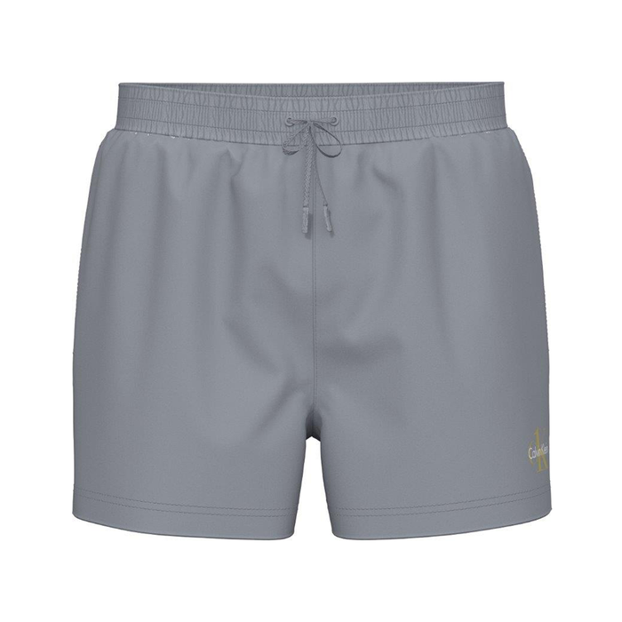 Calvin Klein Monogram Short Drawstring Swim Shorts Misty Grey