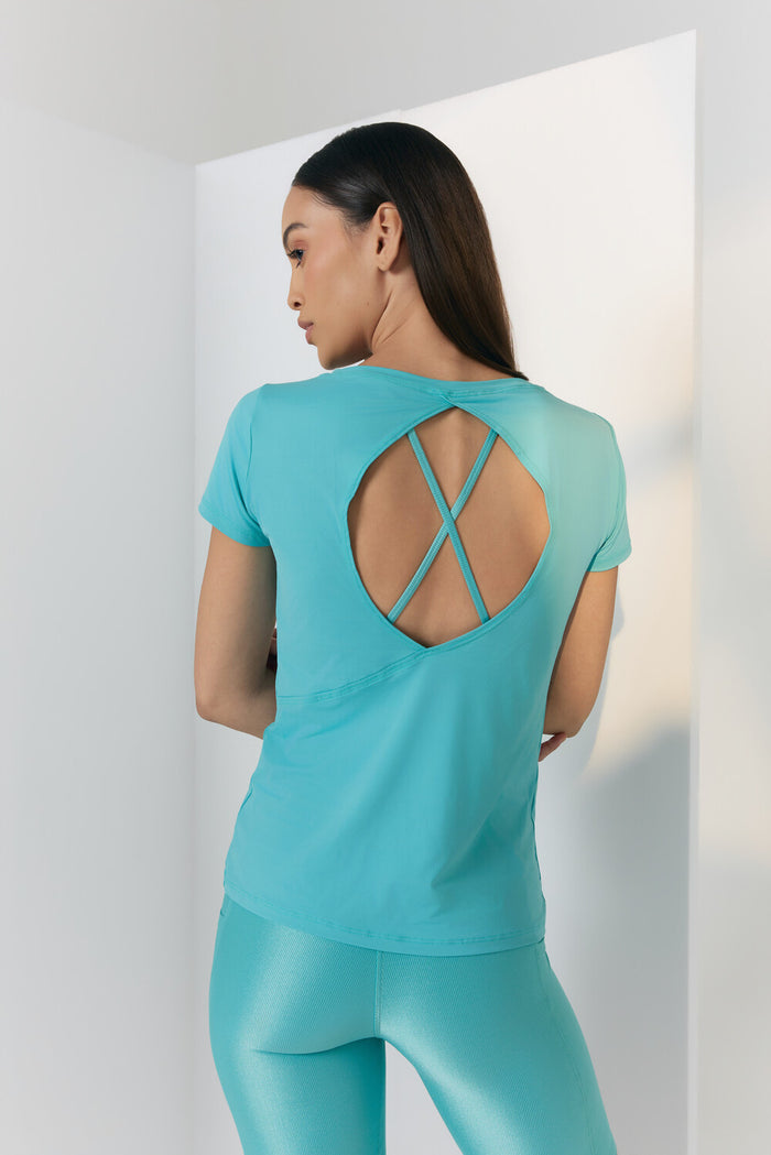 Camiseta Feminina Sun Verde Piscina