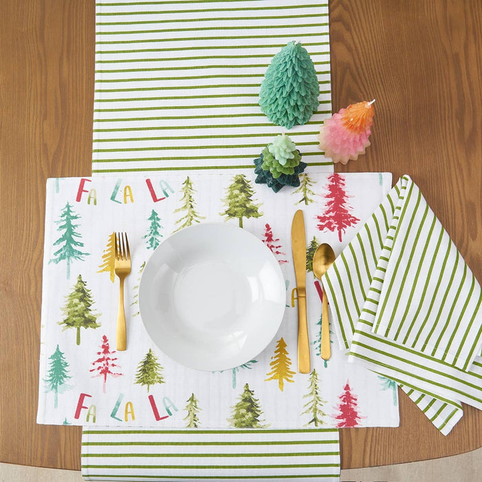 Christmas Winter Wonderland Green Table Runner