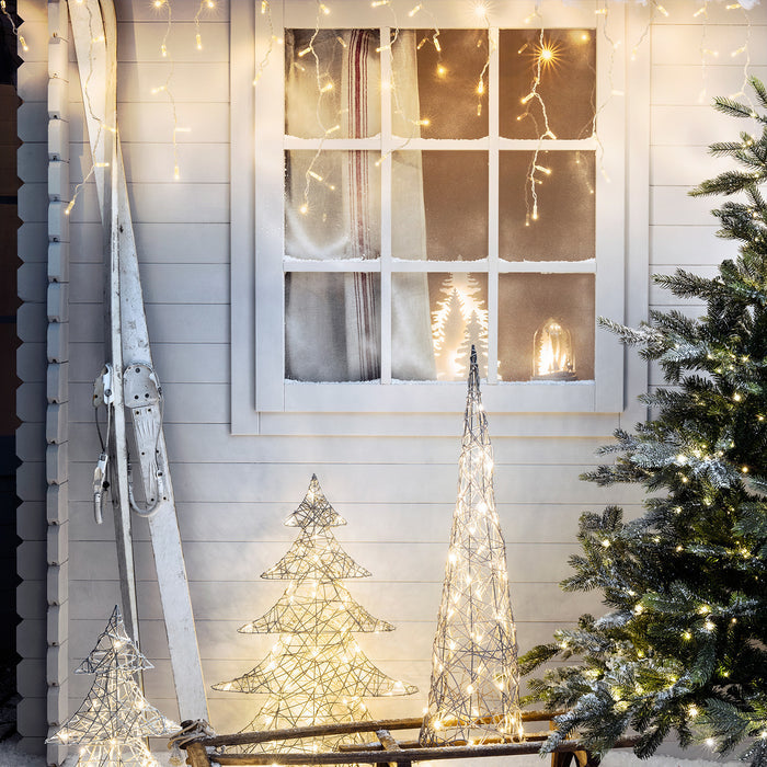 64 Warm White Led Connectable Icicle Lights 2M