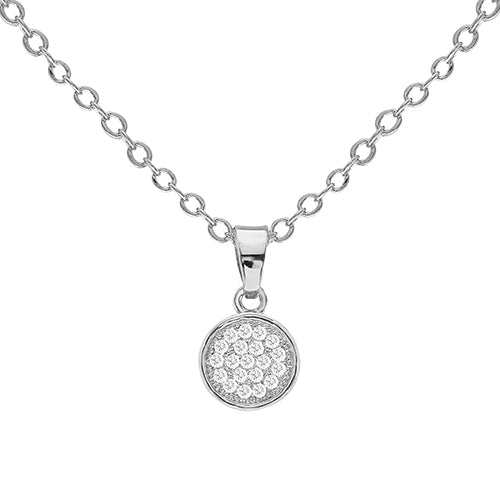 Cubic Zirconia Circle Pendant Necklace - ikatehouse