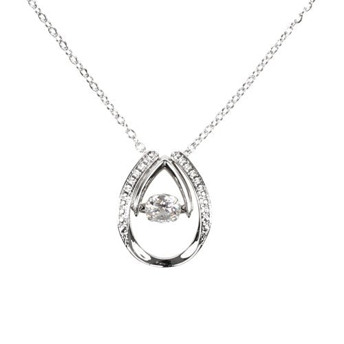 Cubic Zirconia Drop Dancing Stone Pendant Necklace - ikatehouse