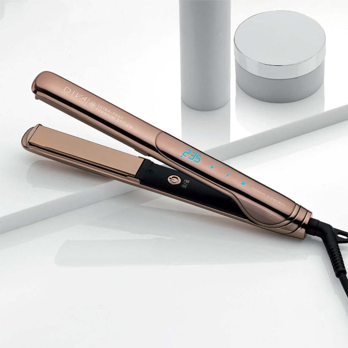 DIVA Pro Styling Ultra Fast Gold Titanium Styler - plaukų tiesintuvas