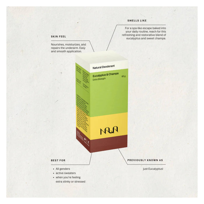 Nala Care Eucalyptus & Champa Natural Deodorant Information
