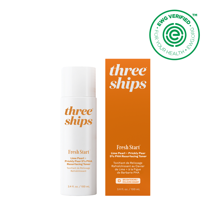 Three Ships-Fresh Start Lime Pearl + Prickly Pear 5% PHA Resurfacing Treatment-Skincare-628110639127_1_Frontwithbox-The Detox Market |