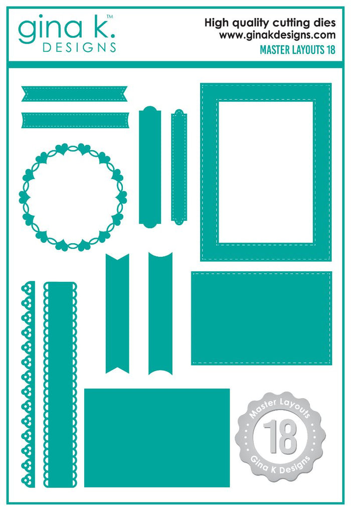 Gina K. Designs - Dies - Master Layouts 18. Available at Embellish Away located in Bowmanville Ontario Canada.