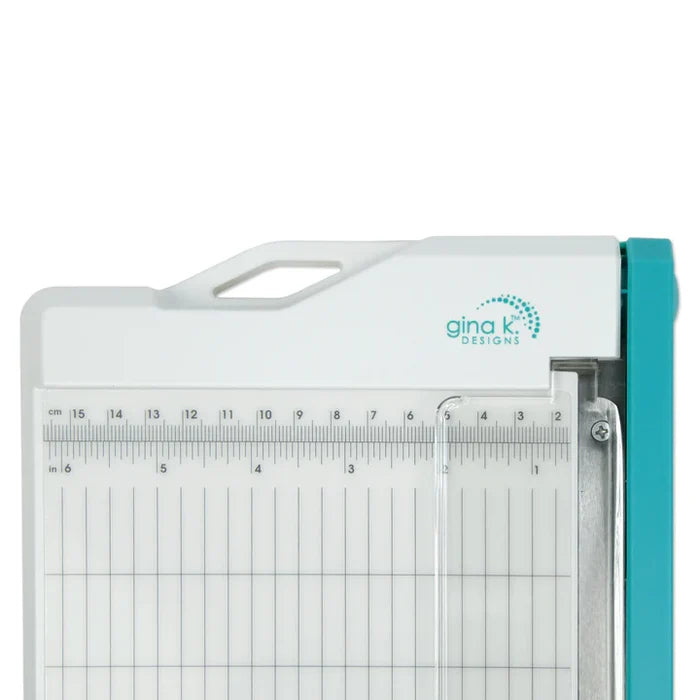 Gina K. Designs - Tool - Guillotine Paper Trimmer. Self Sharpening blade. Cutting: 8.5". Available at Embellish Away located in Bowmanville Ontario Canada.