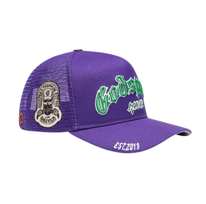 GODSPEED Forever All Purple w/ Green Logo Trucker Hat