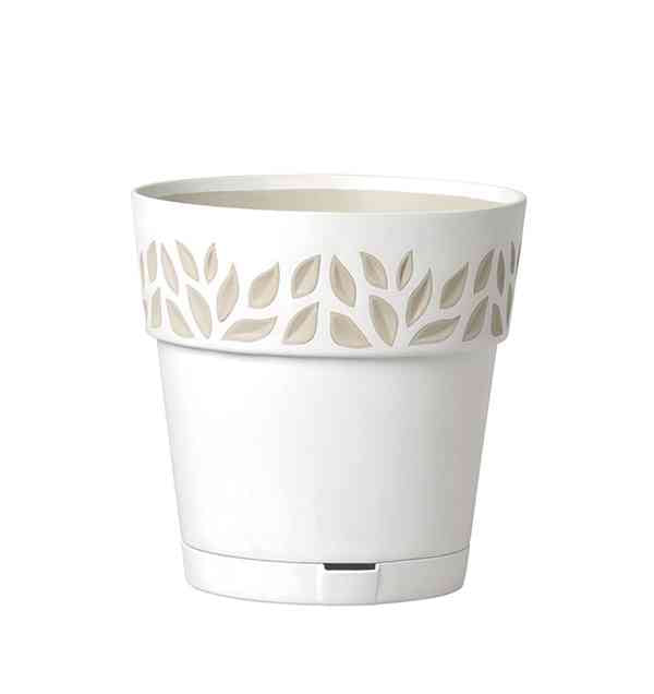 Leaf pot cm. 24 ( 9.7") white