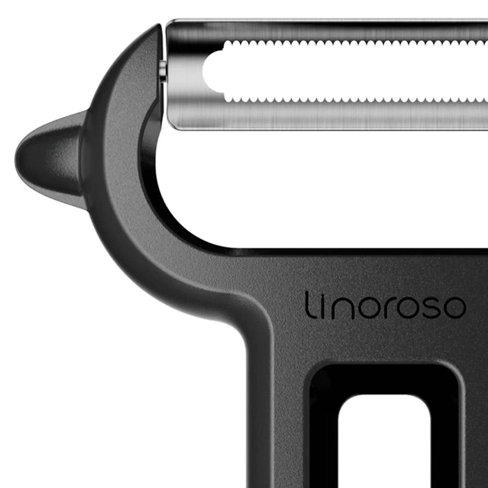 Linoroso 3 Pieces Vegetable Y-Peeler Set with Straight Peeler, Serrated Peeler and Julienne Peeler - Linoroso