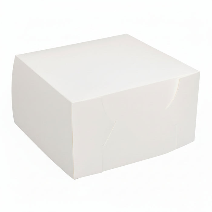 Milkboard Cake Box White With Hinged 10x10x6 - 50/CTN