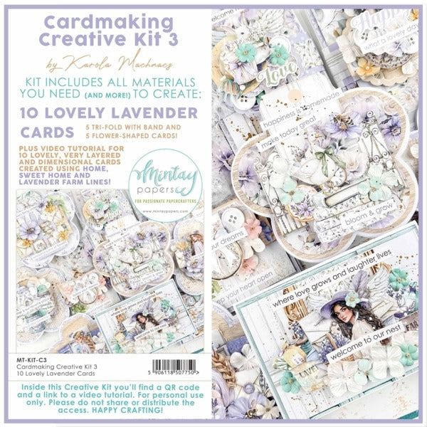 Mintay - Cardmaking Creative Kit - 3. Create 10 beautifully layered cards in a soft lavender. At Embellish Away in Bowmanville Ontario Canada.