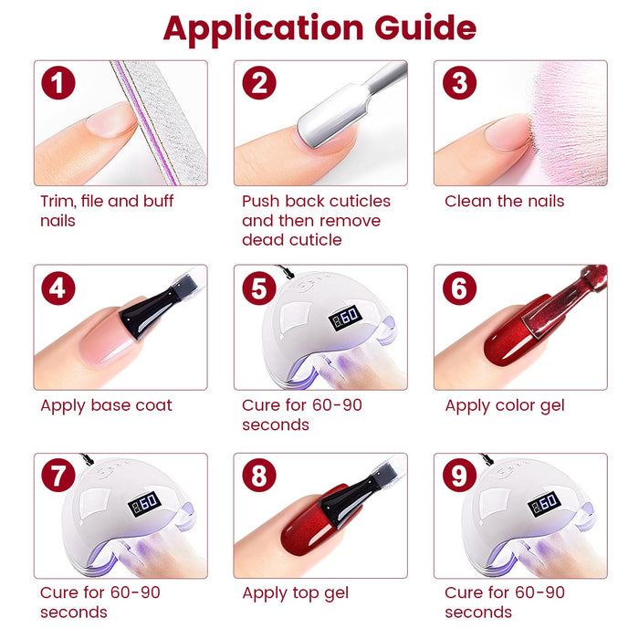 Multichrome Gradient Chameleon Gel Nail Polish 6 Autumn Colors Set 7.5ml