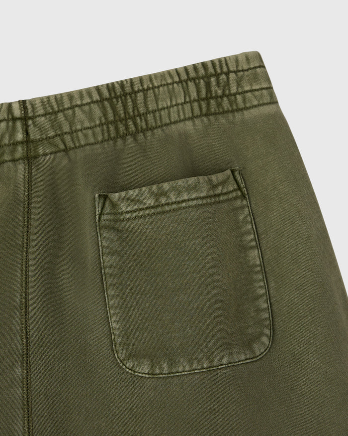 Cypress green sweatpant with drawstring waistband and patch pocket detail.