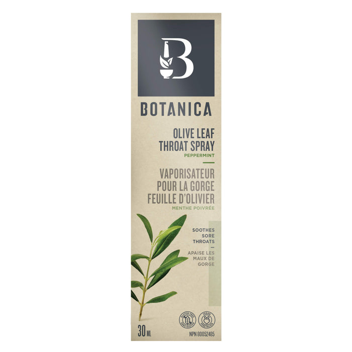 Box of Botanica Olive Leaf Throat Spray - Peppermint 30ml