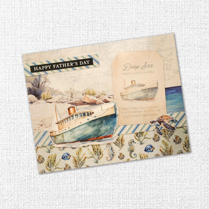 Paper Rose - Cut Aparts - Seaside Memories. Embellish to create beautiful scenic makes! Available at Embellish Away located in Bowmanville Ontario Canada. Example by brand ambassador.