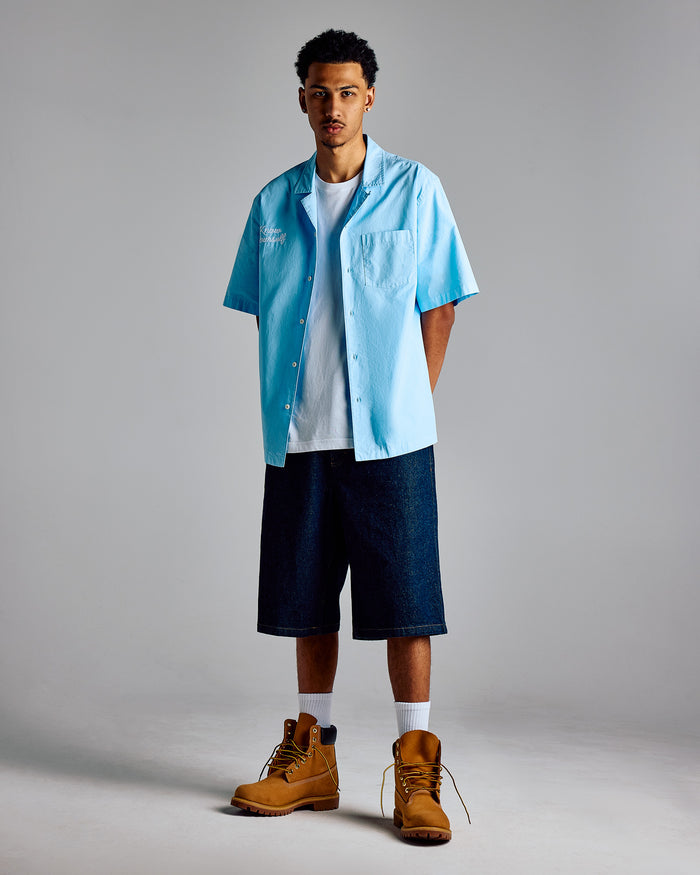 Pom Pom Banner Camp Shirt - Red