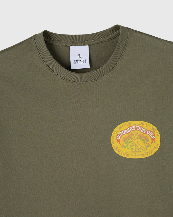 Pom Pom Banner Tee - Olive Green