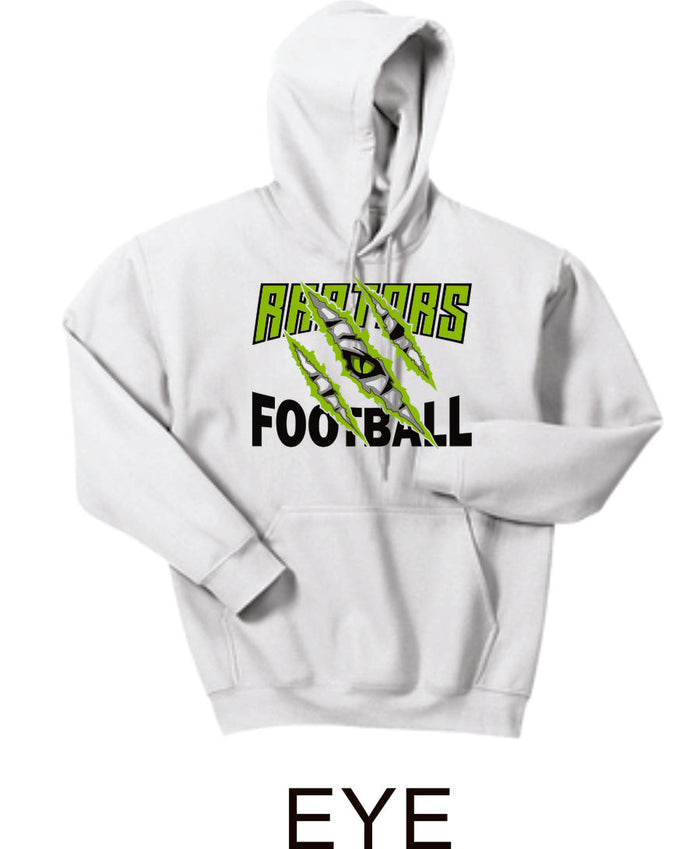 Raptors Football Hooded Sweatshirt- 5 designs- Matte or Glitter