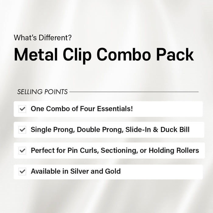 Red by Kiss Metal Clip Combo Pack Silver 60pcs