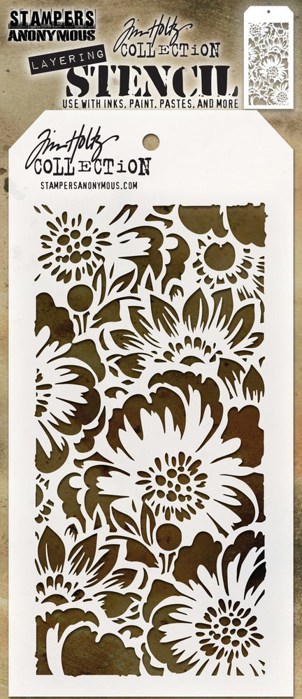 Stampers Anonymous - Tim Holtz - Layering Stencil - Bouquet. Available at Embellish Away in Bowmanville Ontario Canada.