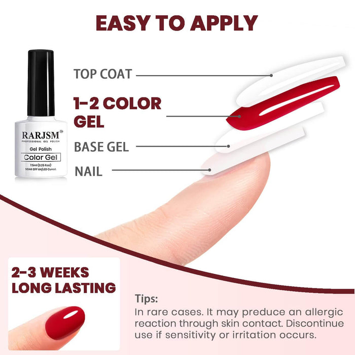 RARJSMValentine's Day Red Wedding Series 6 Colors Gel Polish Set 7.5ml$18.99