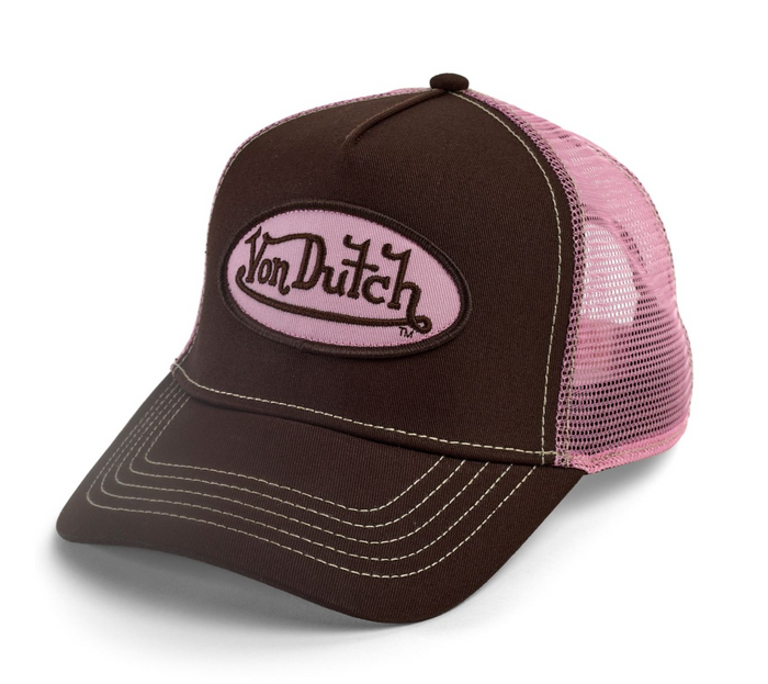 Von Dutch Black Brown w/ Pink Logo Trucker