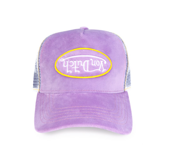 Von Dutch Purple Suede w/ Yellow Outline Logo Trucker