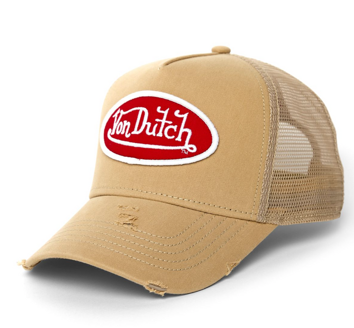 Von Dutch Tan w/ Red logo Trucker