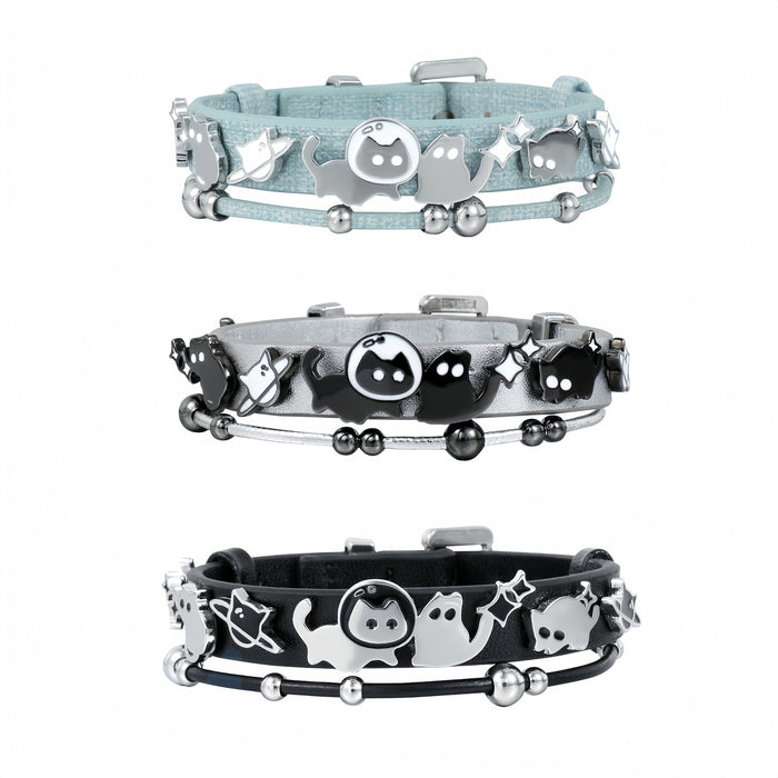 1STXULIE Cat In Night Collection Niche Gothic Bracelet T4698