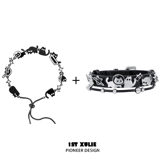 1STXULIE Cat In Night Collection Niche Gothic Bracelet T4698