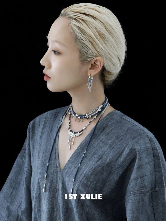 1STXULIE Superior Miao-style Braided Cord Necklace T5829