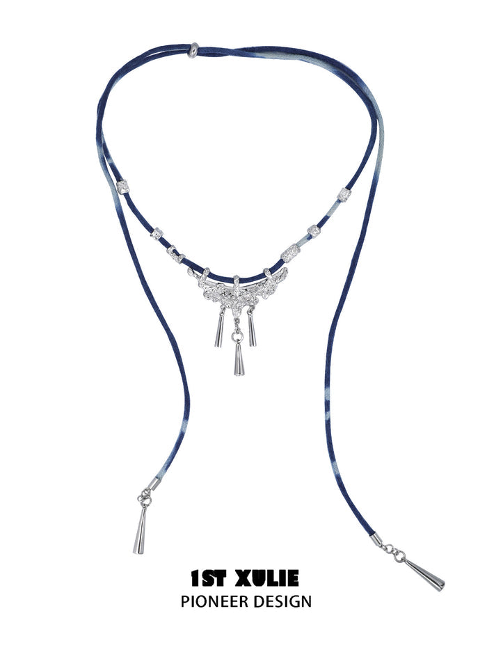 1STXULIE Superior Miao-style Braided Cord Necklace T5829