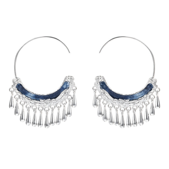 1STXULIE Superior Miao-style Niche Tassel Earrings T5822