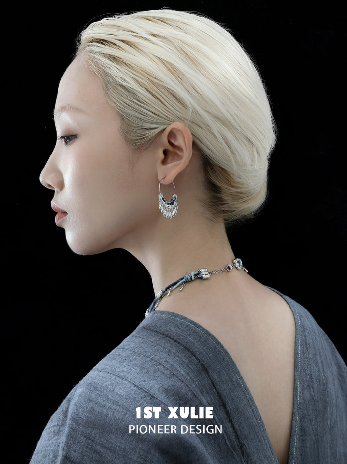 1STXULIE Superior Miao-style Niche Tassel Earrings T5822