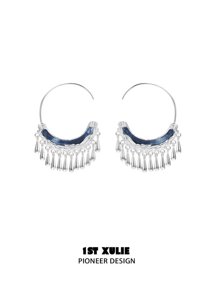 1STXULIE Superior Miao-style Niche Tassel Earrings T5822