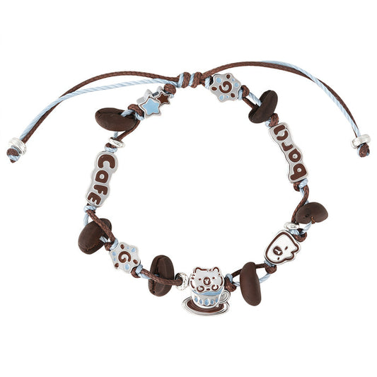 1STXULIE Superior Niche Capybara Braided Cord Bracelet T5842