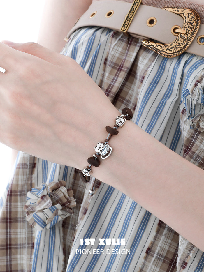 1STXULIE Superior Niche Capybara Braided Cord Bracelet T5842