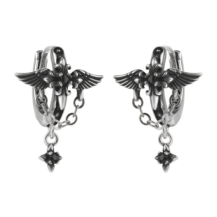 1STXULIE Superior Niche Iris Collection Angel Wings Earring Back T5882