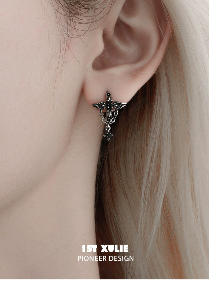 1STXULIE Superior Niche Iris Collection Angel Wings Earring Back T5882