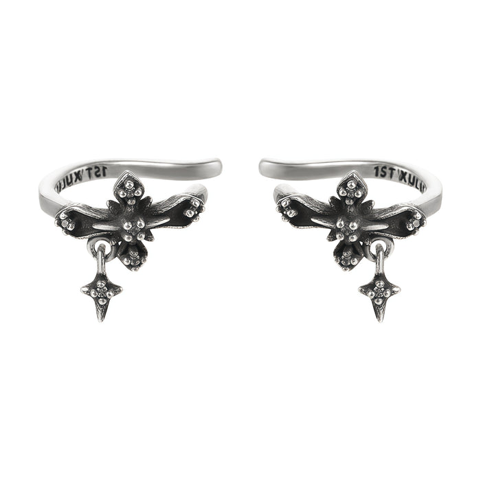 1STXULIE Superior Niche Iris Collection Gothic Retro Clip-on Earring T5887